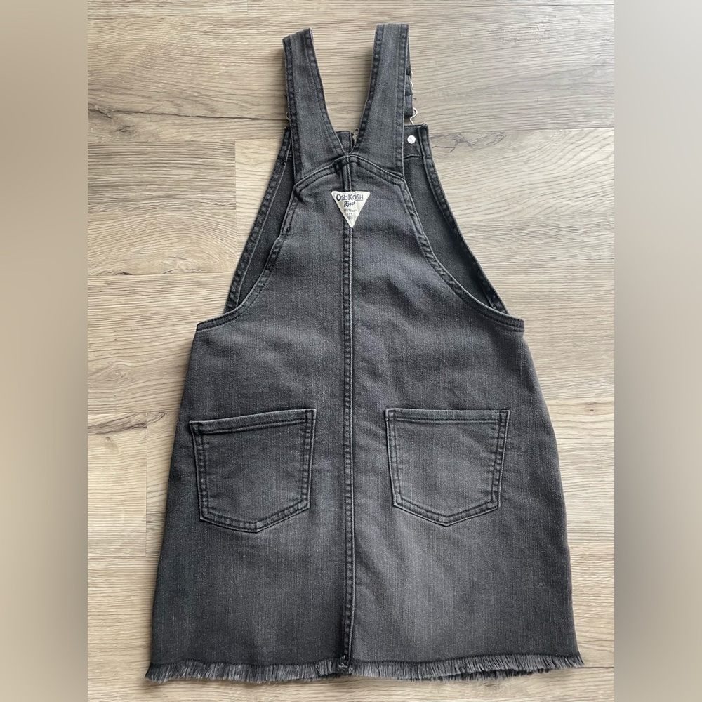 OshKosh | Denim Jumper | Overall Skirt | Skirtall | Faded Black Wash | Girls 8 - Picture 9 of 11